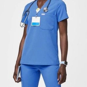 Figs Catarina Scrub Top | Color Capri Blue | Size Small
